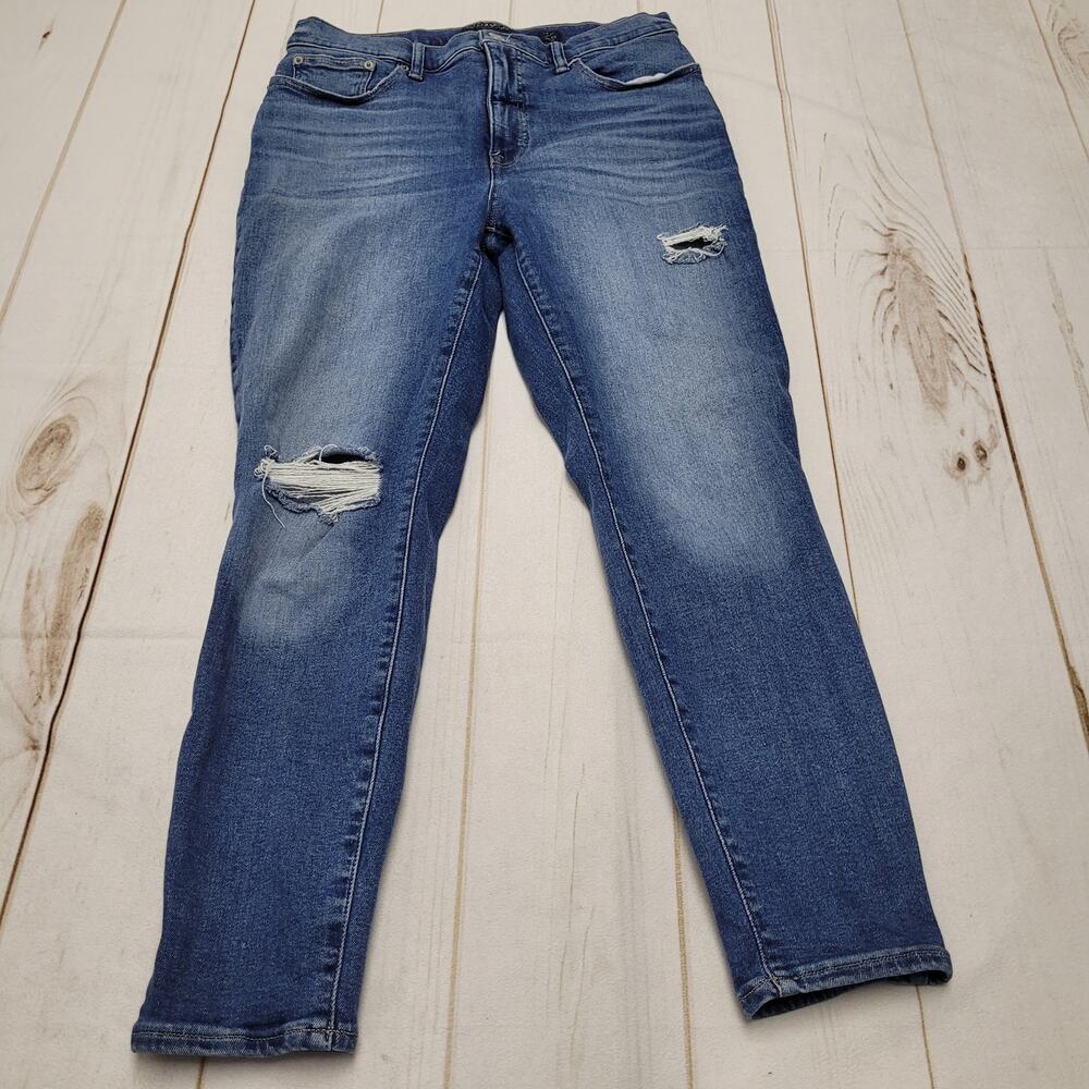 Lucky Brand high rise skinny bridgette ankle jeans ripped distressed